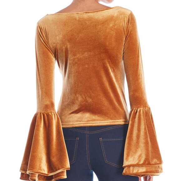 Torn by Ronny Kobo Velvet Flare Sleeve Top - Picture 2 of 9